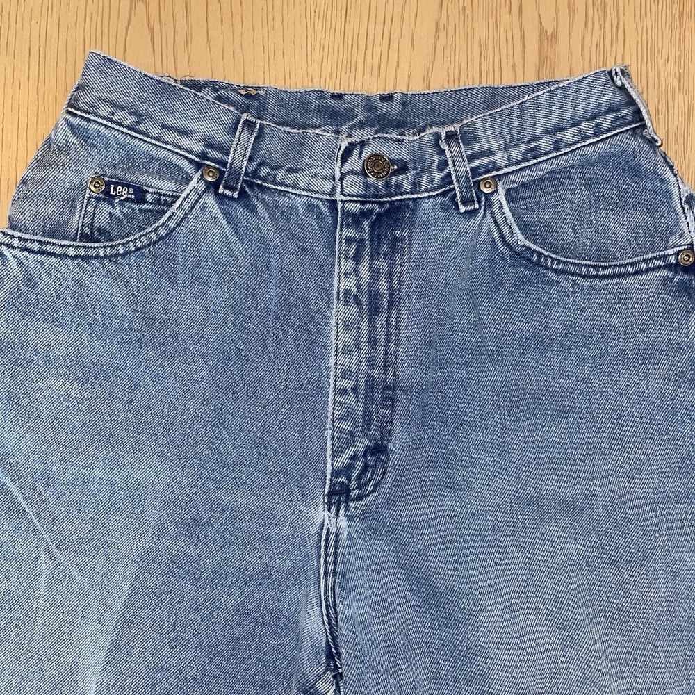 Vintage Lee High Rise Tapered Mom Jeans Size 12 MED Med Wash Denim Made in USA